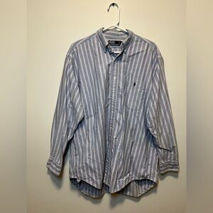 Polo by Ralph Lauren Blue and White Casual Button Down Shirt